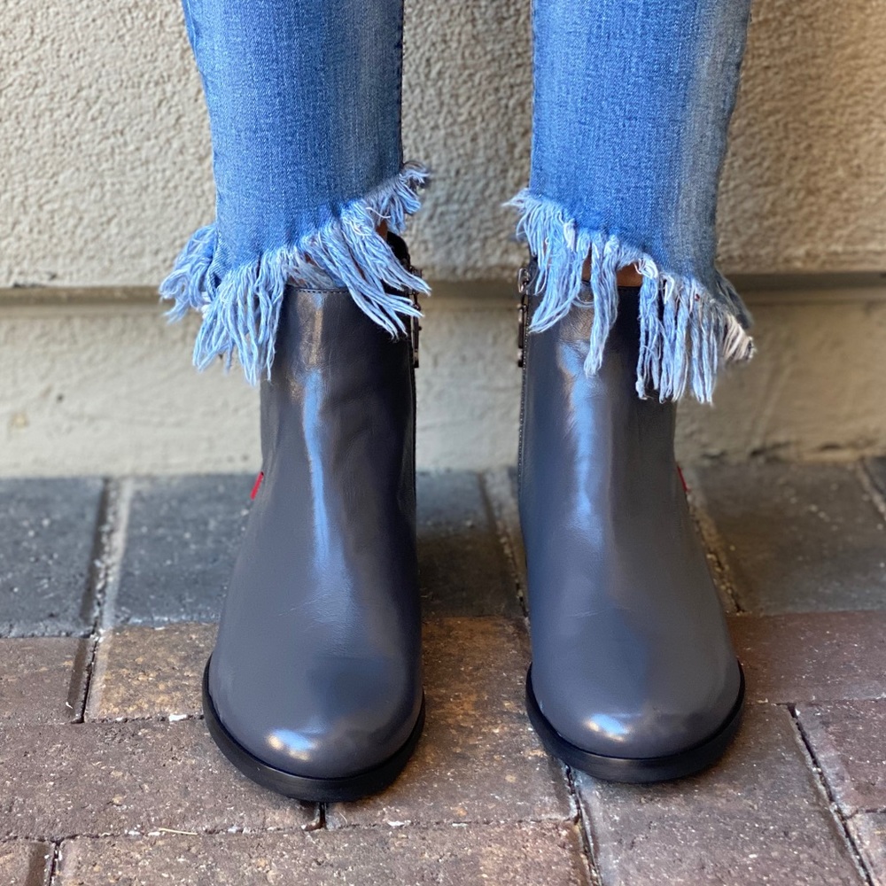 Charcoal Nubuck Napa Leather Chelsea Ankle Boots - Picture 2 of 10